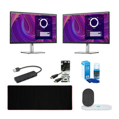 Dell P2723D 27-Inch QHD 1440p LED Backlit LCD Monitor (2-Pack) with Dual Pad Wireless Charger Bundle