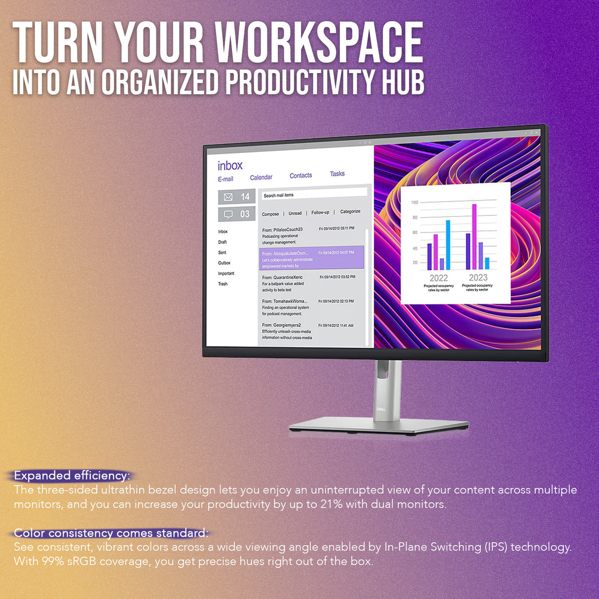 Dell P2723D 27-Inch QHD 1440p LED Backlit LCD Monitor (2-Pack) with Dual Pad Wireless Charger Bundle