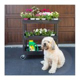 Luxor EC111-B 32 x 18-Inch Three-Shelf Polyethylene Plastic Utility Cart with Handle (Black)