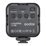 Godox LED6Bi Litemons Bi-Color Type-C Port LED Light with 3 Cold Shoe Mounts (Black)