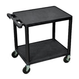 Luxor 26-Inch 2-Shelf Multipurpose AV Cart with Push Handle and 4-Inch Ball Bearing Casters (Black)