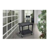 Luxor 26-Inch 2-Shelf Multipurpose AV Cart with Push Handle and 4-Inch Ball Bearing Casters (Black)