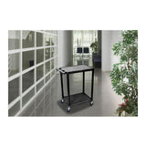Luxor STC22-B Multipurpose Utility Cart with 2 Shelves and Thermoplastic Resin Body (Black)