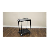 Luxor STC22-B Multipurpose Utility Cart with 2 Shelves and Thermoplastic Resin Body (Black)