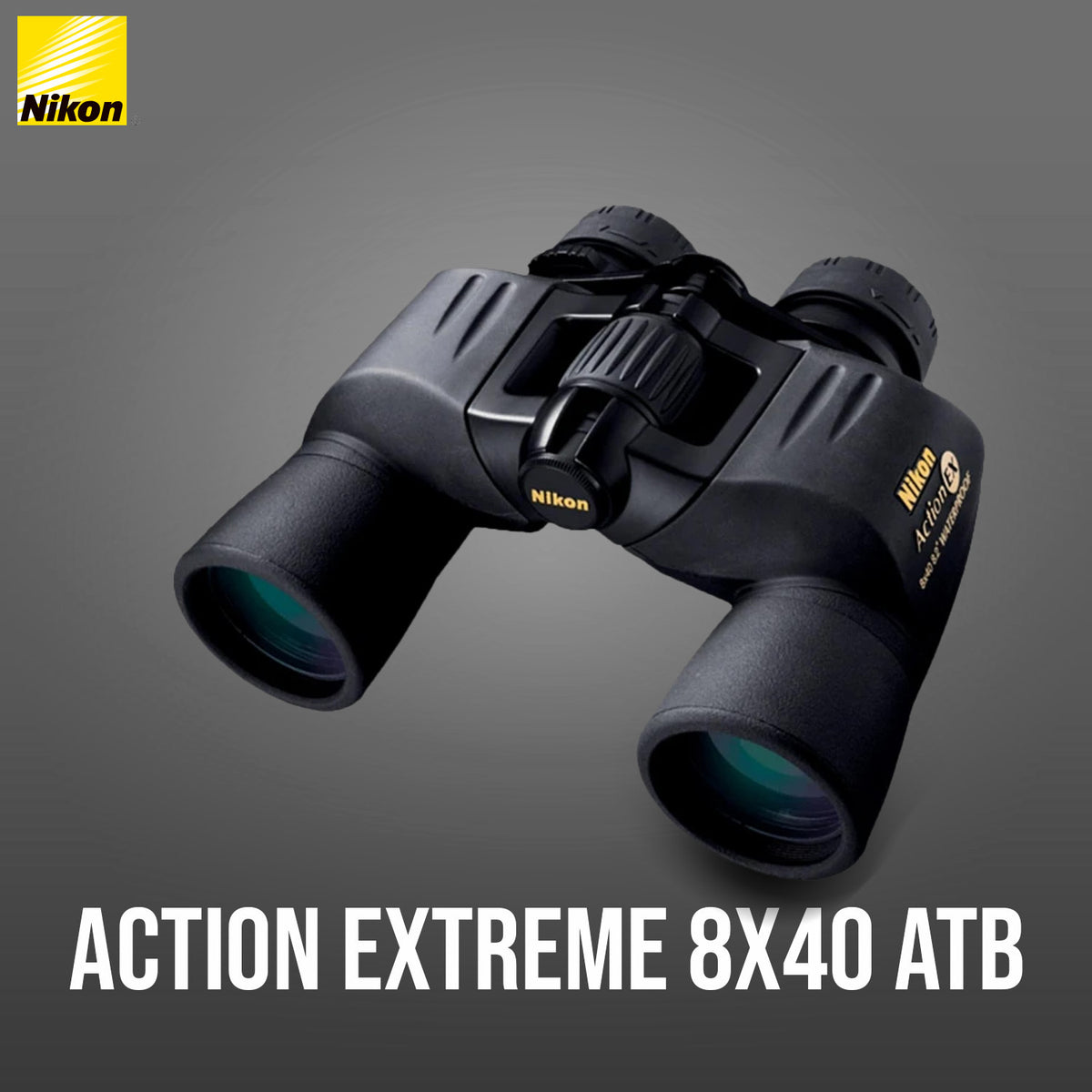 Nikon Action Extreme 8x40 ATB Focus Knob Rubber Armored Coating Binoculars with Harness Bundle