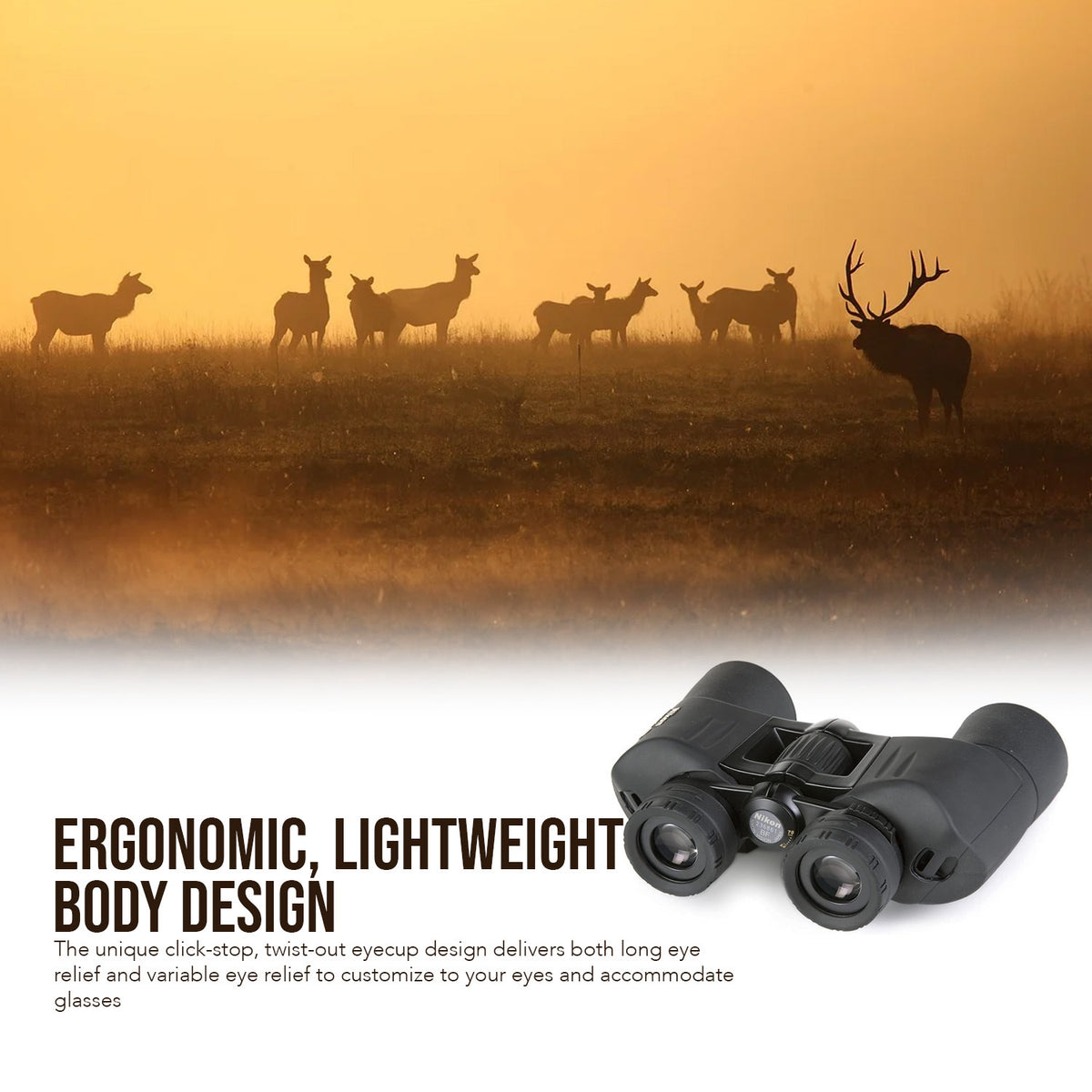 Nikon Action Extreme 8x40 ATB Focus Knob Rubber Armored Coating Binoculars with Harness Bundle