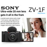 Sony ZV-1F Vlog Camera for Content Creators and Vloggers (Black) and Vlogger Accessory Kit Bundle
