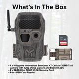 Wildgame Innovations Encounter XT Cellular 26MP Trail Camera with 720p Video (4-Pack) Bundle