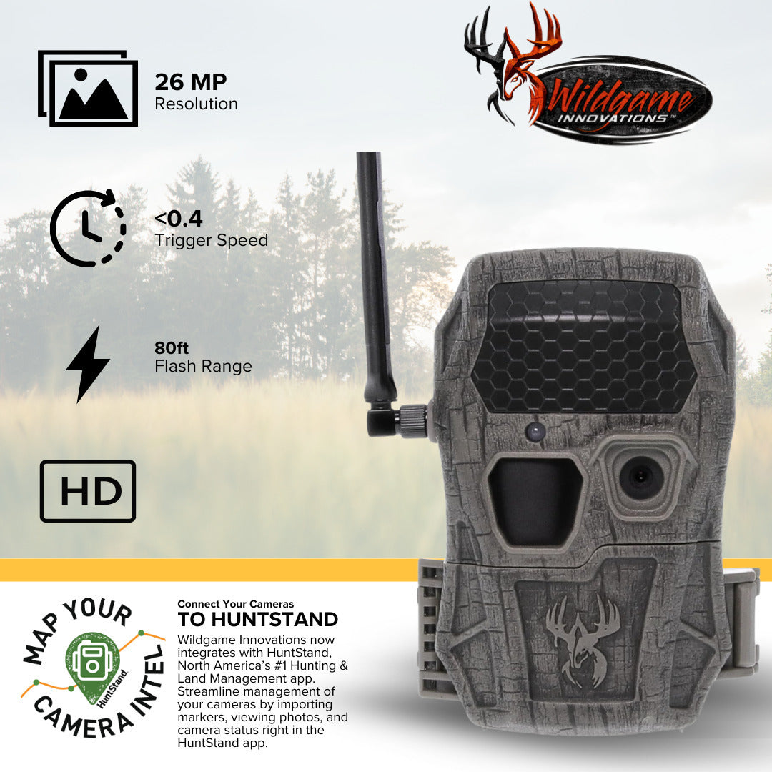 Wildgame Innovations Encounter XT Cellular 26MP Trail Camera with 720p Video (4-Pack) Bundle