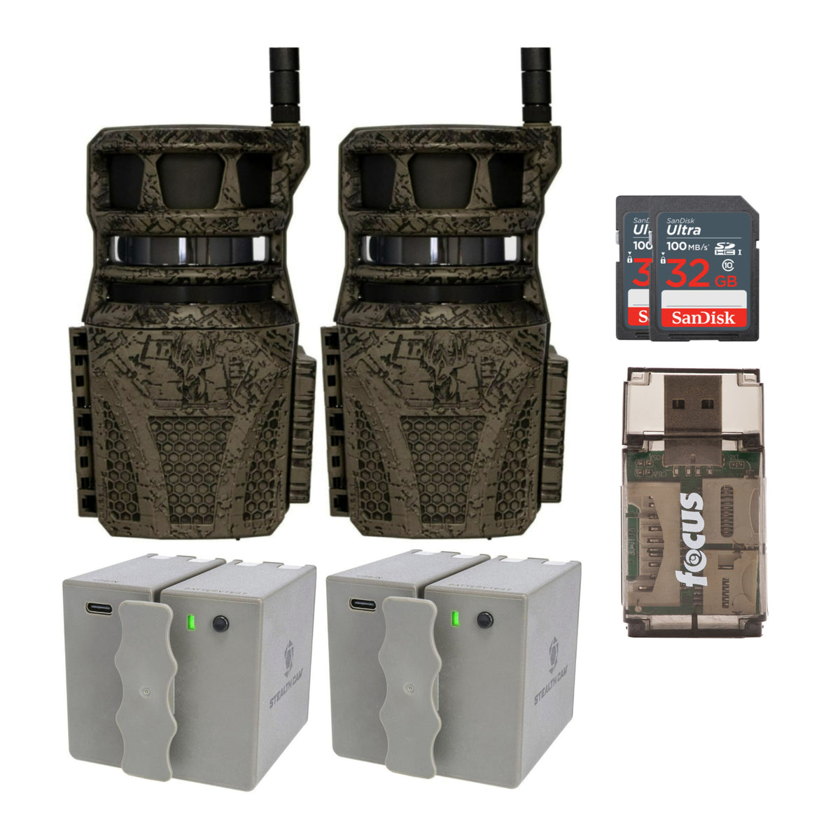 Wildgame Innovations Orbit 360-Degree 36MP Trail Camera (2-Pack) with 2 x 5400mAh Battery Bundle