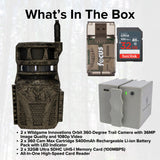 Wildgame Innovations Orbit 360-Degree 36MP Trail Camera (2-Pack) with 2 x 5400mAh Battery Bundle