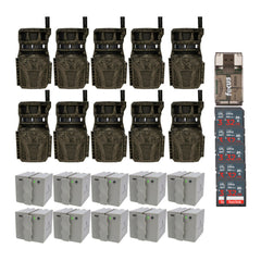 Wildgame Innovations Orbit 360-Degree 36MP Trail Camera (10-Pack) with 10 x 5400mAh Battery Bundle