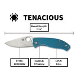 Spyderco Tenacious PlainEdge Folding Pocket Knife with 3.35 Inch 8Cr13MoV Blade (Open Box)
