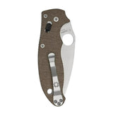 Spyderco Manix 2 Folding Utility Brown Canvas Pocket Knife with PlainEdge Blade