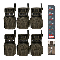 Wildgame Innovations Orbit 360-Degree 36MP Trail Camera (6-Pack) with Memory Card (6-Pack) Bundle