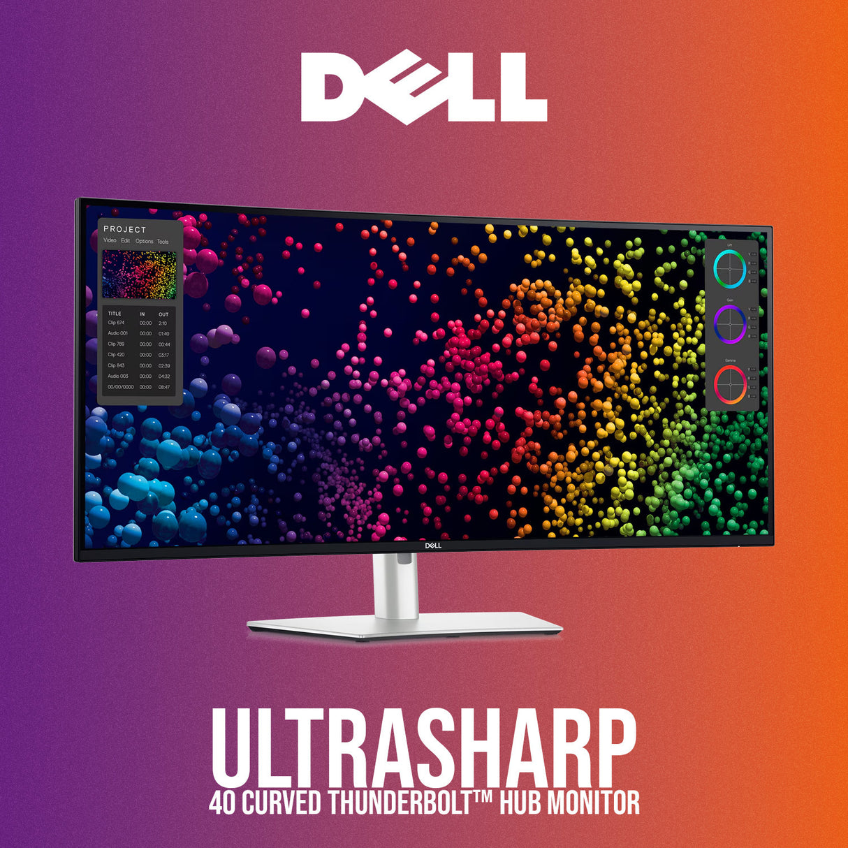 Dell UltraSharp U4025QW 40-Inch Curved Thunderbolt Hub Monitor with USB Hub and HDMI Cable Bundle