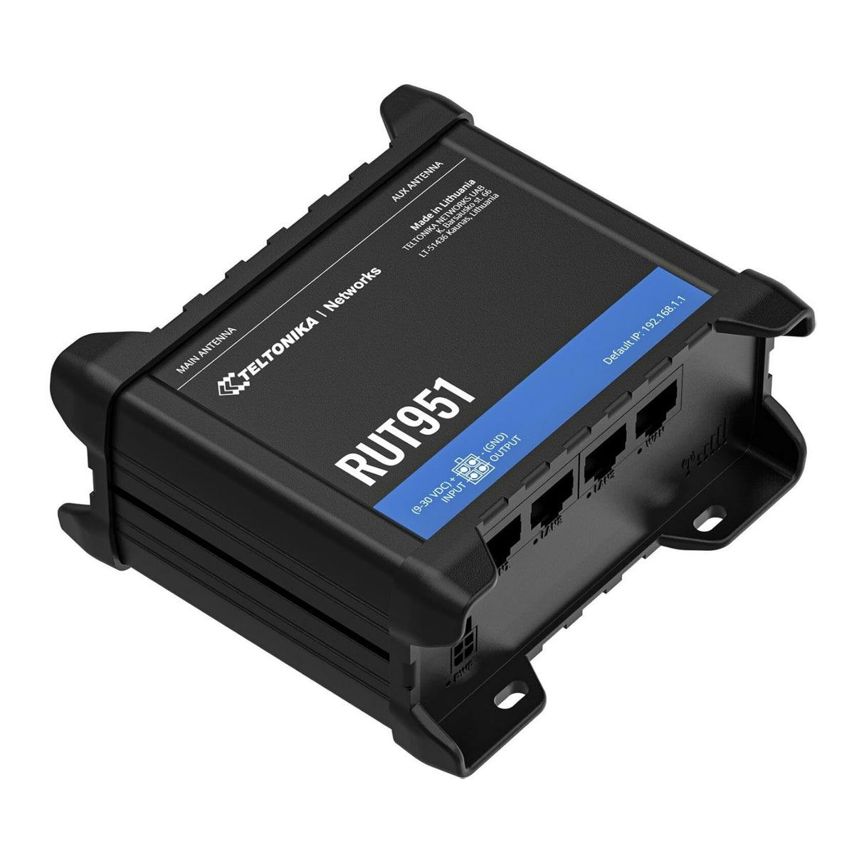 Teltonika RUT951 Industrial Cellular Router with Dual-SIM Connectivity and RutOS Power (Black)