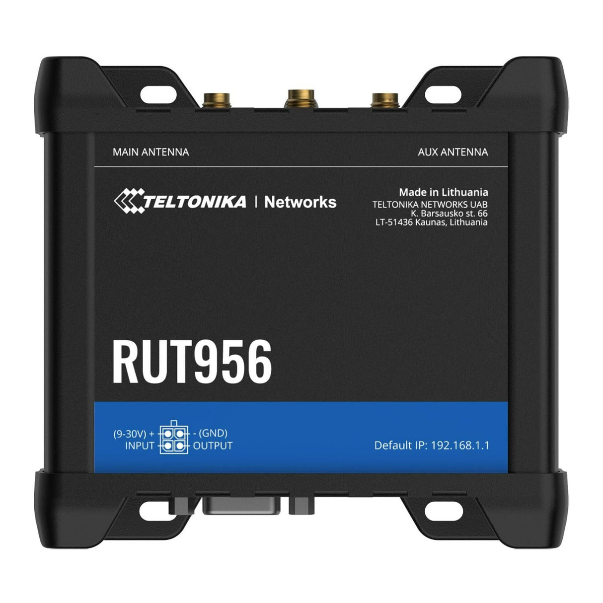 Teltonika RUT956 Industrial Cellular Router with Global Navigation Satellite System (Black)