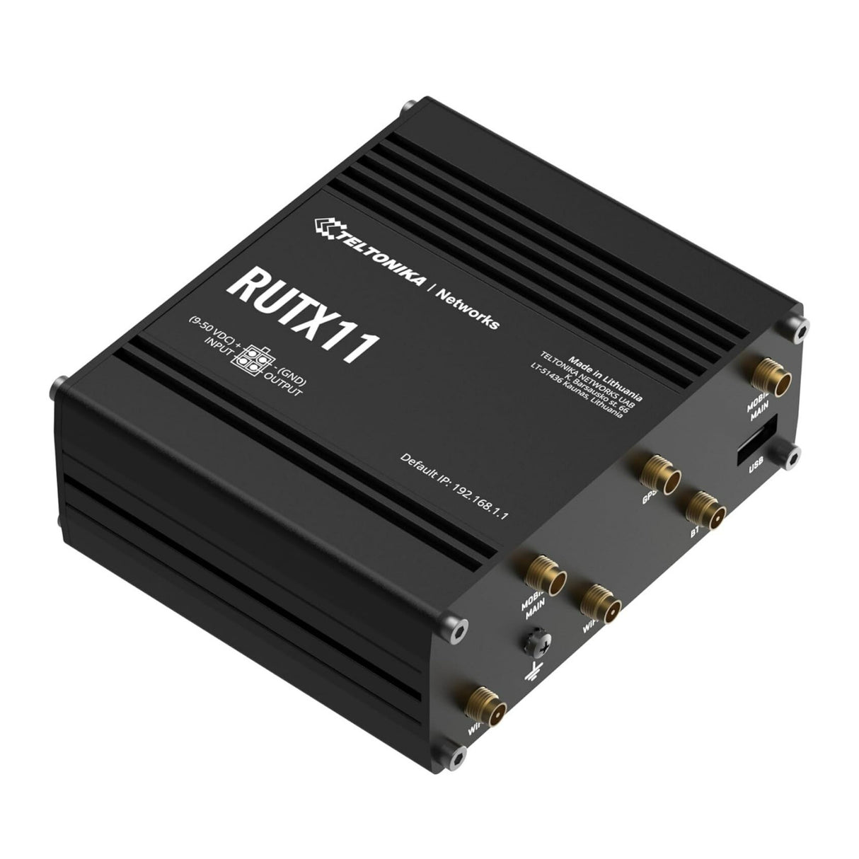 Teltonika RUTX11 LTE Cat 6 Industrial Cellular Router with 4 Gigabit Ethernet Ports (Black)