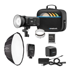 Westcott FJ400 II Touchscreen Strobe with FJ Pro AC and DC Battery (400Ws) with Power Adapter Bundle