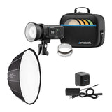Westcott FJ400 II 400Ws Compact Touchscreen Strobe and ProMax AC and DC Battery (Black) Bundle