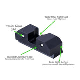 XS Sights R3D Tritium Night Sight Green for Glock with Steel Construction and Photoluminescent Glow
