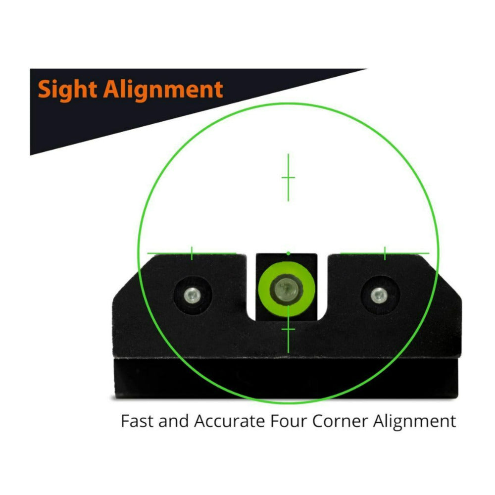 XS Sights R3D Tritium Night Sight Green for Glock with Steel Construction and Photoluminescent Glow