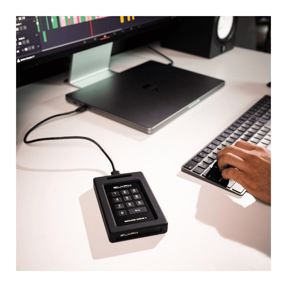 Glyph SecureDrive Plus Encrypted, Rugged, Portable Bus-Powered 1TB Solid State Drive with Keypad