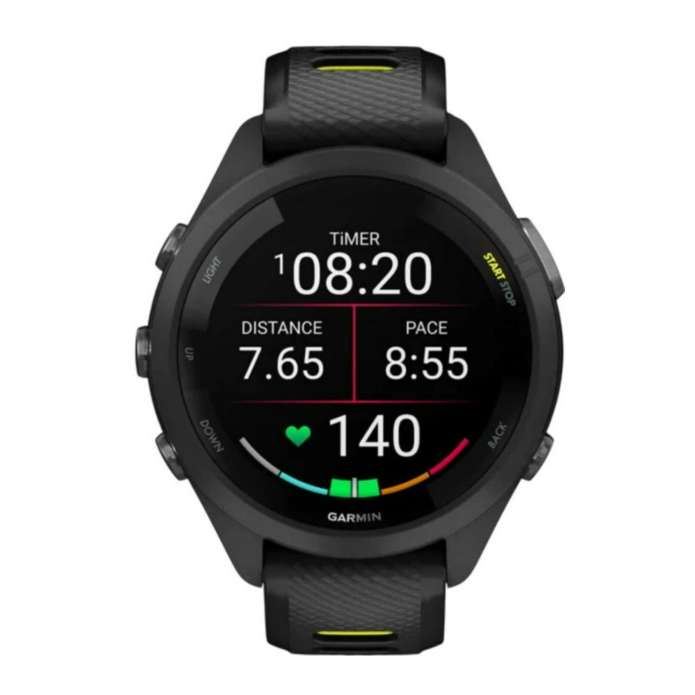 Garmin Forerunner 265S Black Bezel and Case AMOLED GPS Running Smartwatch (Black and Amp Yellow)