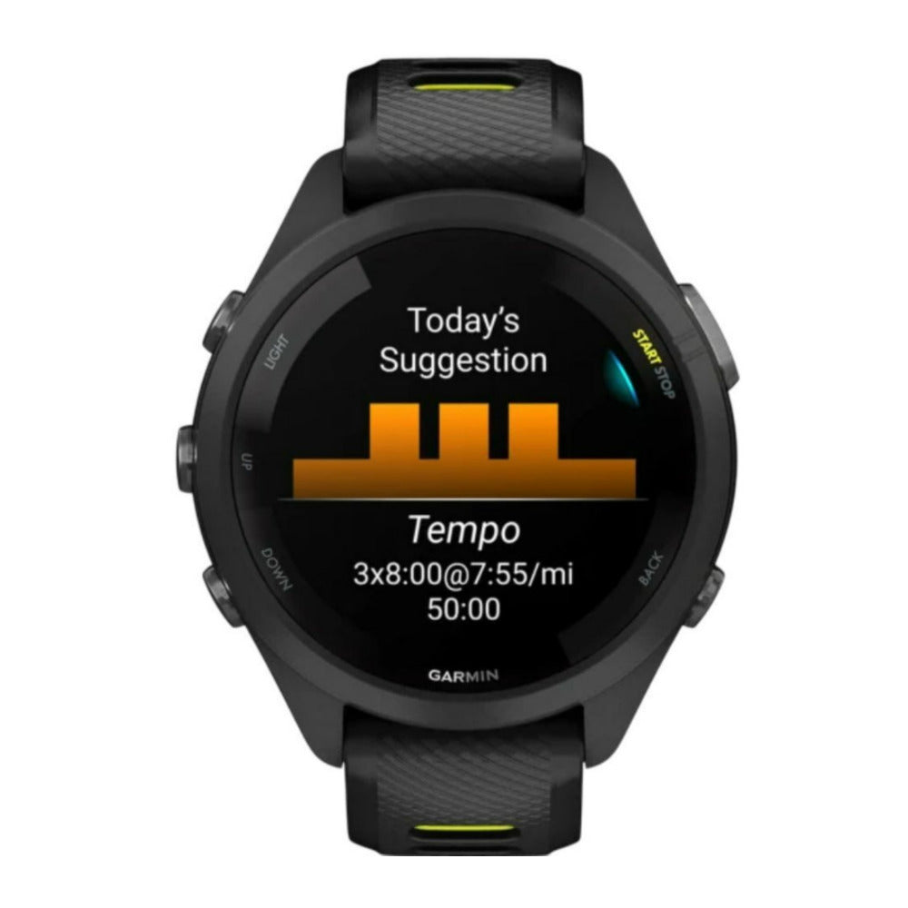 Garmin Forerunner 265S Black Bezel and Case AMOLED GPS Running Smartwatch (Black and Amp Yellow)
