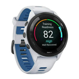 Garmin Forerunner 265 Black Bezel with Whitestone Case GPS Smartwatch (Whitestone and Tidal Blue)