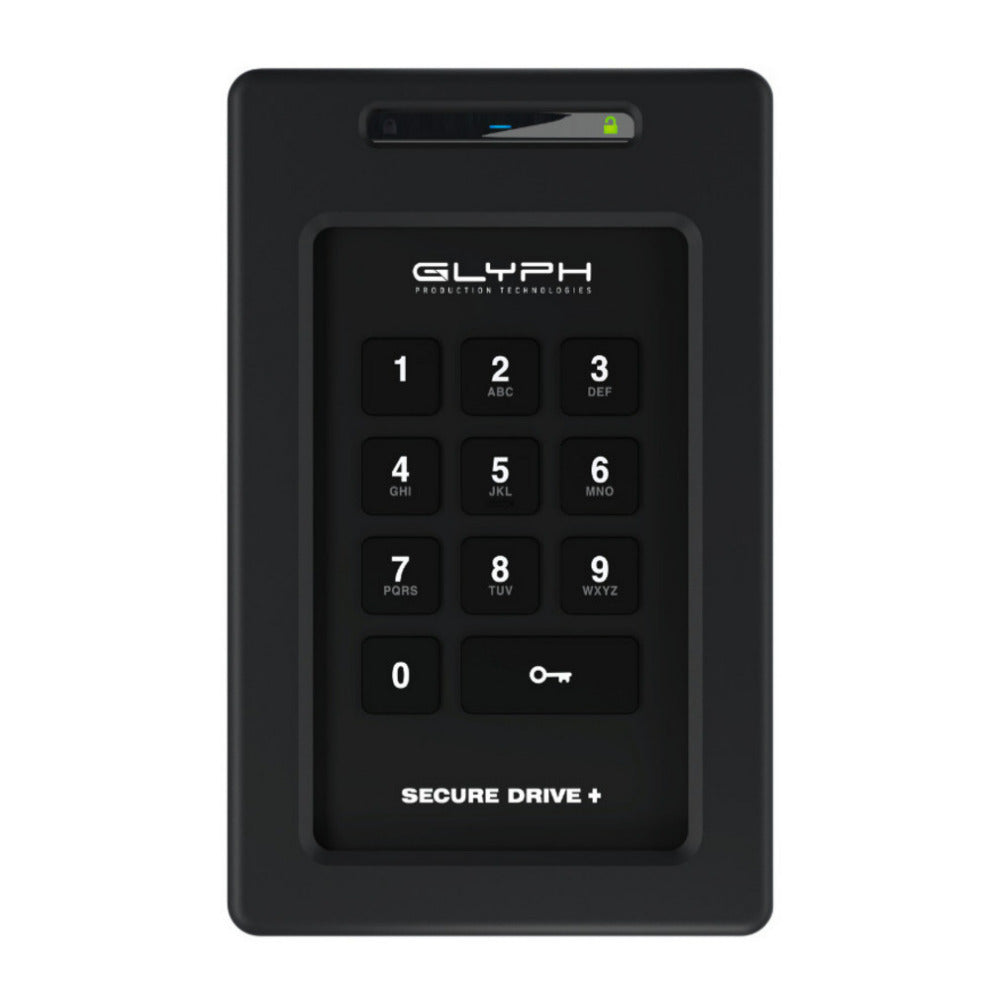 Glyph SecureDrive Plus Encrypted, Rugged, Portable Bus-Powered 2TB Solid State Drive with Keypad