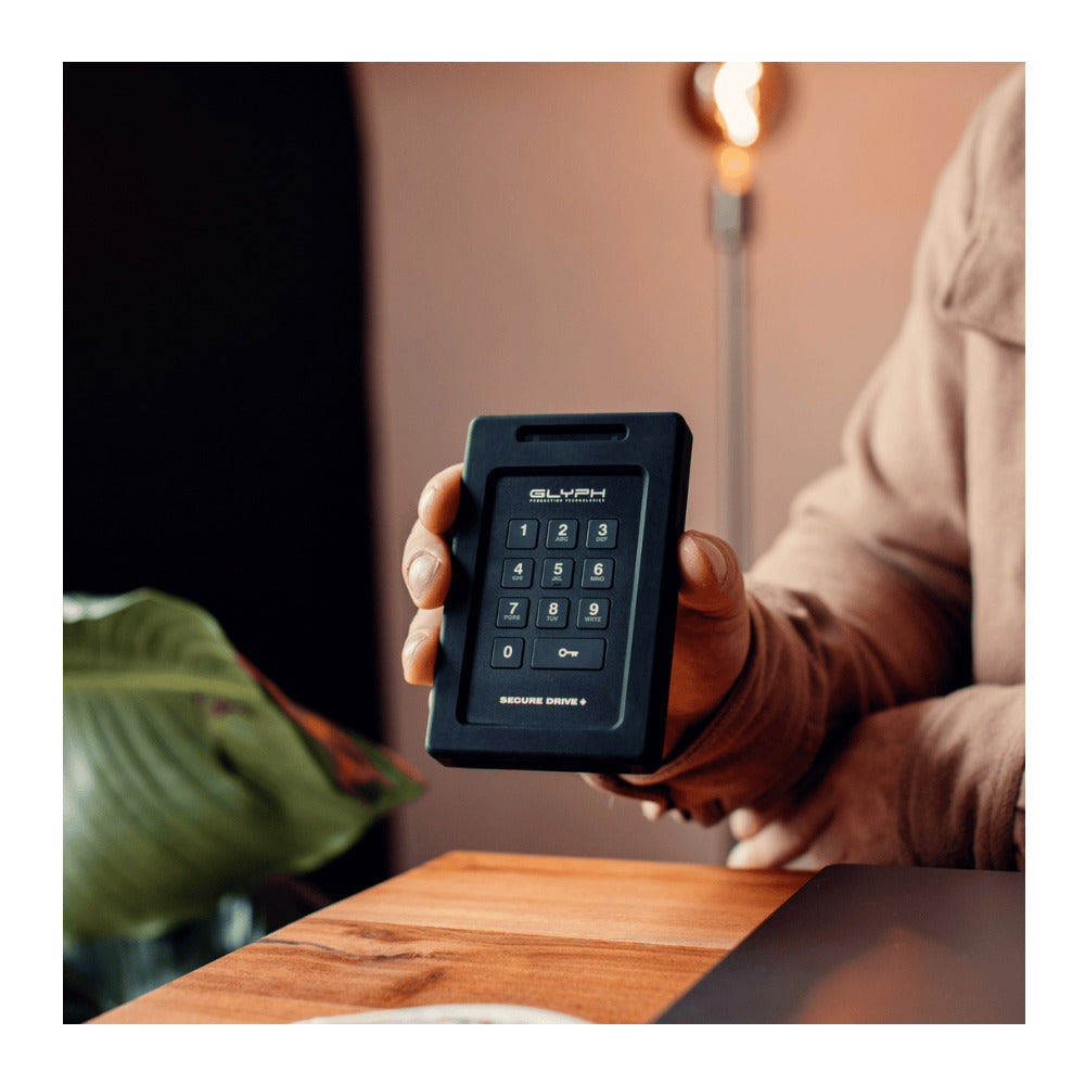 Glyph SecureDrive Plus Encrypted, Rugged, Portable Bus-Powered 2TB Solid State Drive with Keypad