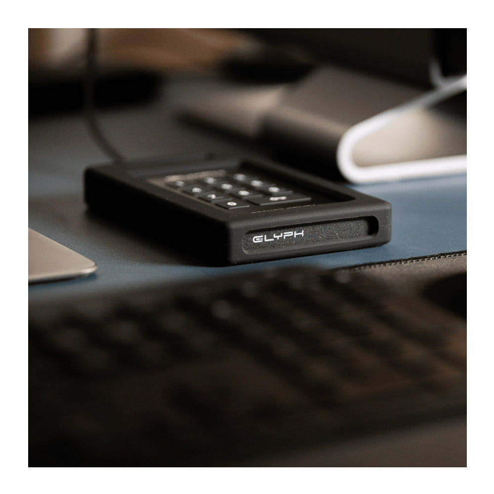 Glyph SecureDrive Plus Encrypted, Rugged, Portable Bus-Powered 2TB Solid State Drive with Keypad