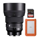 Sigma 85mm f/1.4 DG DN Art Lens for L Mount with 1 TB Hard Drive and 64GB Ultra SDXC Memory Card