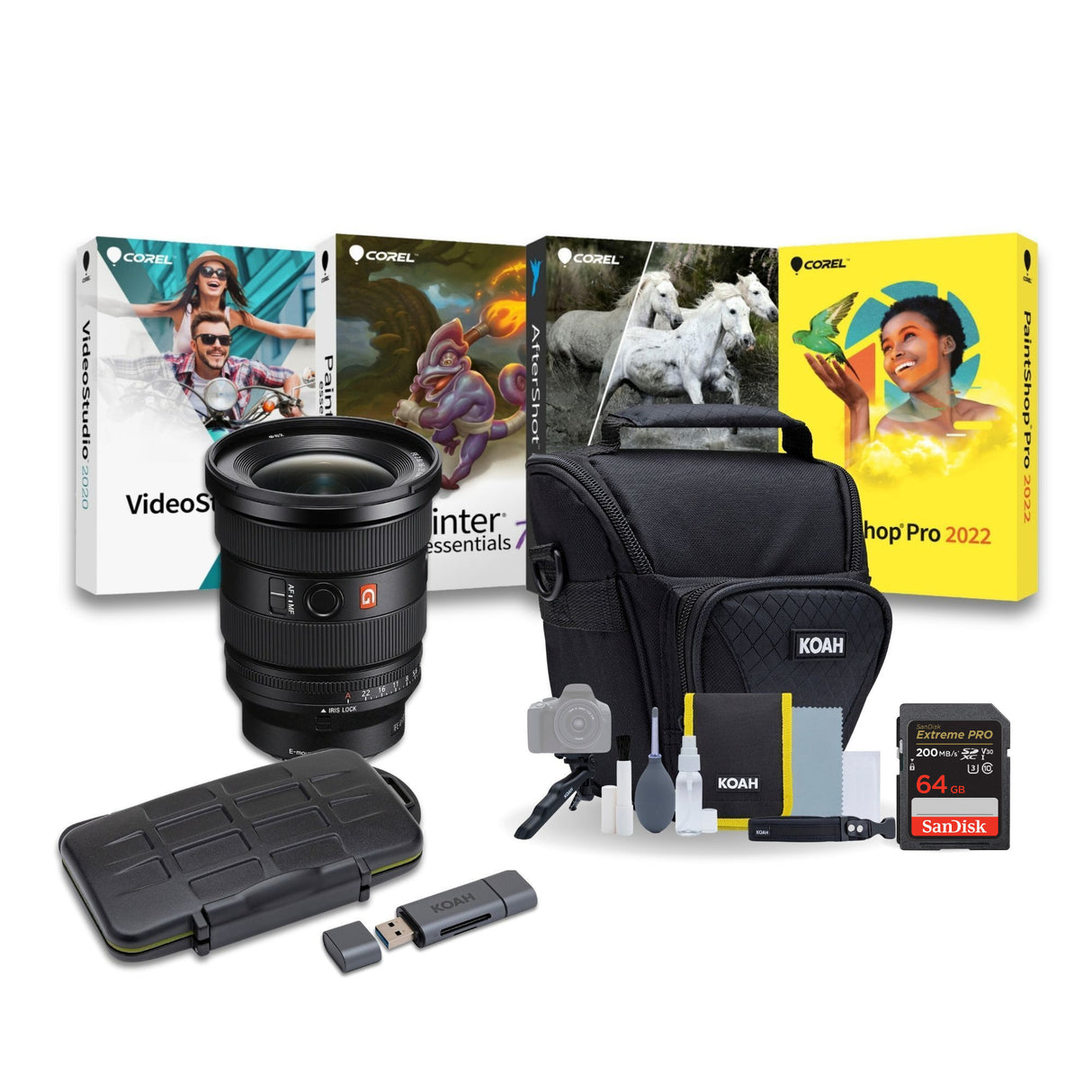 Sony E 70-350mm f/4.5-6.3 G OSS Lens - Telephoto Zoom Lens with 64GB Memory Card, and Camera Bag