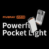 Zhiyun FIVERAY M40 Powerful 40W Pocket LED Light (2-Pack) with 10-Inch Spider Tripod Bundle