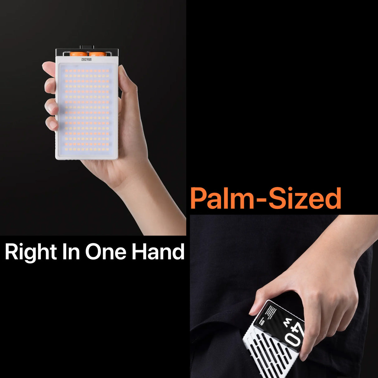 Zhiyun FIVERAY M40 Powerful 40W Pocket LED Light (2-Pack) with 10-Inch Spider Tripod Bundle