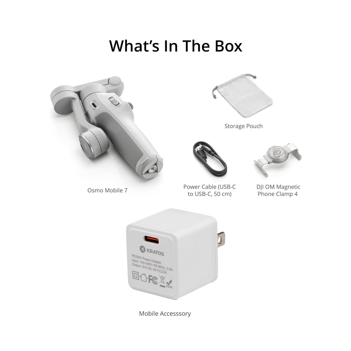 DJI Osmo Mobile 7 Gimbal with ActiveTrack 7.0 and 7th Gen Stabilization with Mobile Accessory Bundle