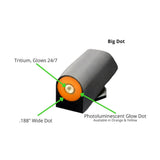 XS SIGHTS DXT2 Big Dot Tritium Front and Rear Night Sight for Glock 42, 43, 43X, and 48 (Orange)