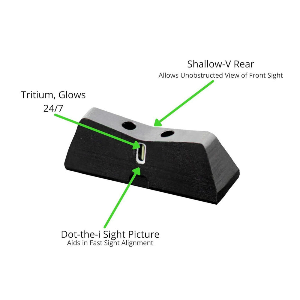 XS SIGHTS DXT2 Big Dot Tritium Front and Rear Night Sight for Glock 42, 43, 43X, and 48 (Yellow)