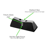 XS SIGHTS DXT2 Big Dot Tritium Front and Rear Night Sight for Glock 42, 43, 43X, and 48 (Yellow)