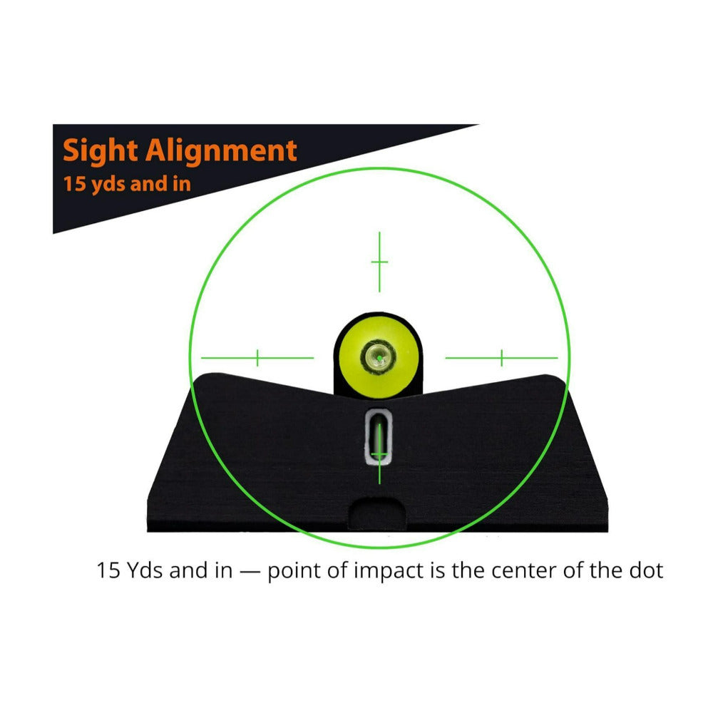 XS SIGHTS DXT2 Big Dot Tritium Front and Rear Night Sight for Glock 42, 43, 43X, and 48 (Yellow)