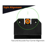 XS Sights R3D Tritium Night Sights with Photoluminescent Glow Dot for Glocks (Orange)