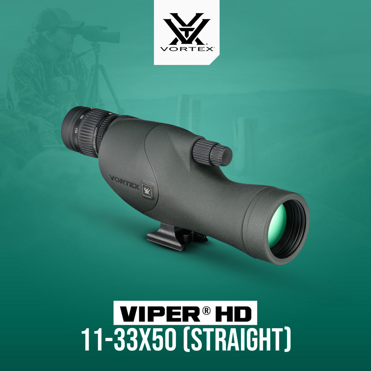 Vortex Viper HD 11 to 33 x 50mm Straight Spotting Scope with Lightweight Design with Tripod Bundle