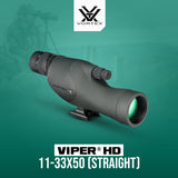 Vortex Viper HD 11 to 33 x 50mm Straight Spotting Scope with Lightweight Design with Tripod Bundle