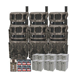 Stealth Cam Revolver 40MP Pro 360-Degree Cellular Trail Camera (6-Pack) and Battery (6-Pack) Bundle