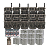 Stealth Cam Revolver 40MP 360-Degree Cellular Trail Camera with 0.25-Inch Mount (10-Pack) Bundle