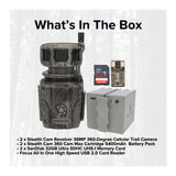 Stealth Cam Revolver 36MP 360-Degree Cellular Trail Camera (2-Pack) and Battery (2-Pack) Bundle