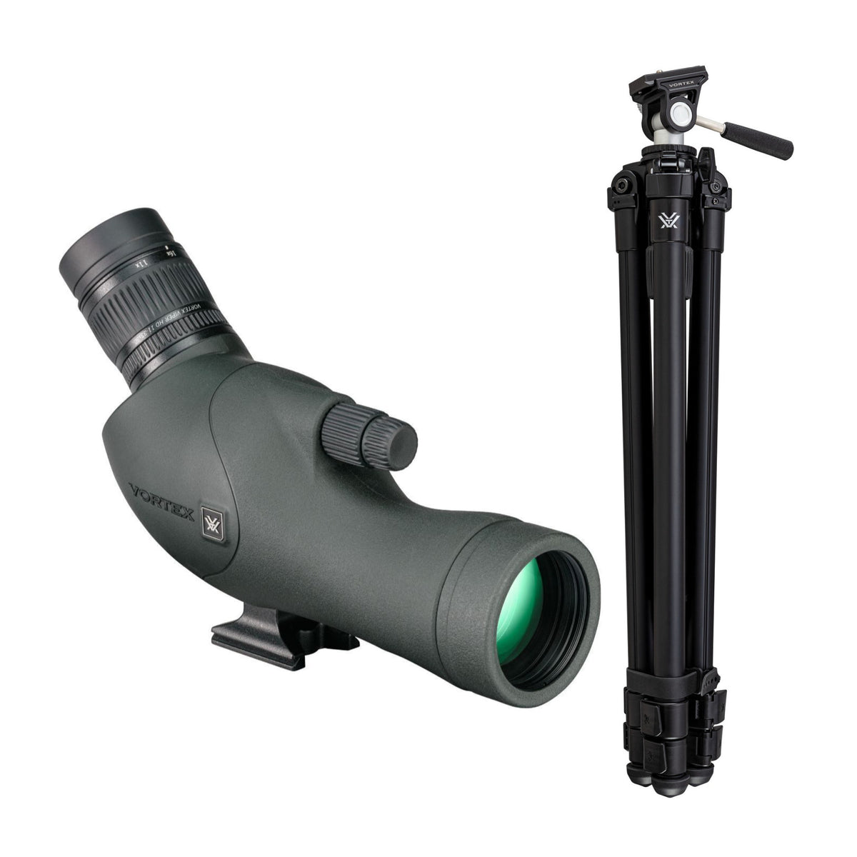 Vortex Viper HD 11 to 33 x 50mm Angled Spotting Scope with Lightweight Design with Tripod Bundle